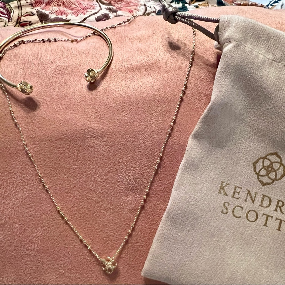Kendra Scott Rue Necklace and bracelet - gold tone